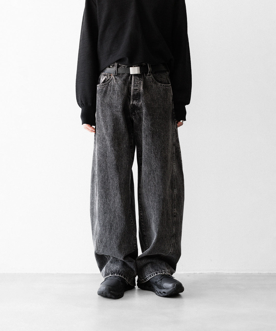 ssstein×UMBRO(シュタイン×アンブロ)のDEFORMATION WIDE DENIM JEANS - BLACKの公式通販サイトsession福岡セレクトショップ