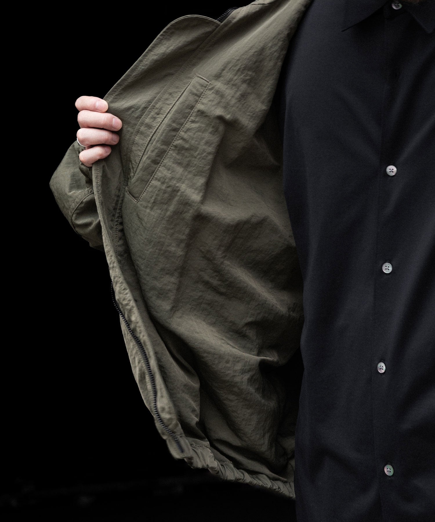 ssstein / シュタイン】BIO WASHED NYLON OVERSIZED FIGHT JACKET