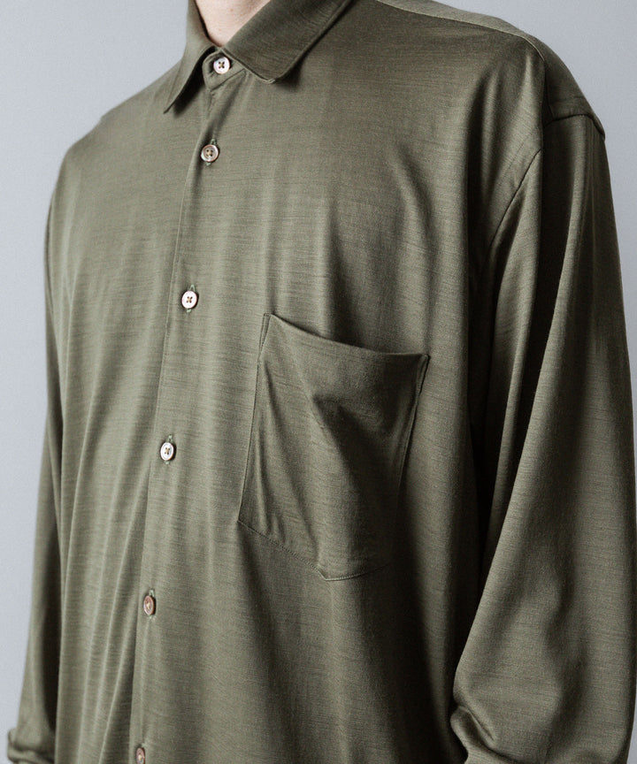 INTÉRIM インテリムのEXTRA FINE MERINO WOOL JERSEY L/S REGULAR COLLAR SHIRTのSAGE公式通販サイトsession福岡セレクトショップ