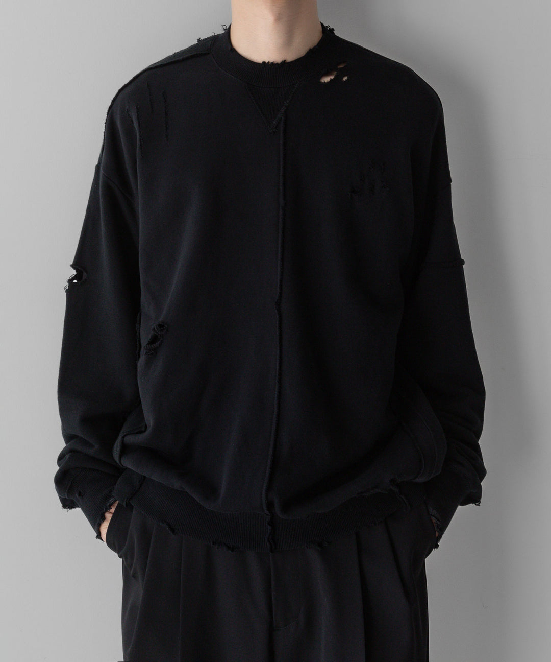 stein(シュタイン)の24SSコレクションOVERSIZED RECONSTRUCTION SWEAT LSのBLACK 公式通販サイトsession福岡セレクトショップ