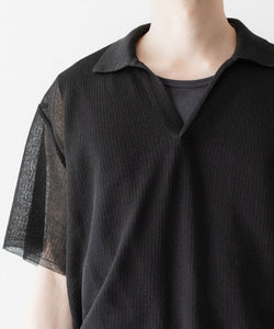 ssstein / シュタイン】PE/RAMIE KNIT SS SKIPPER - DARK CHARCOAL