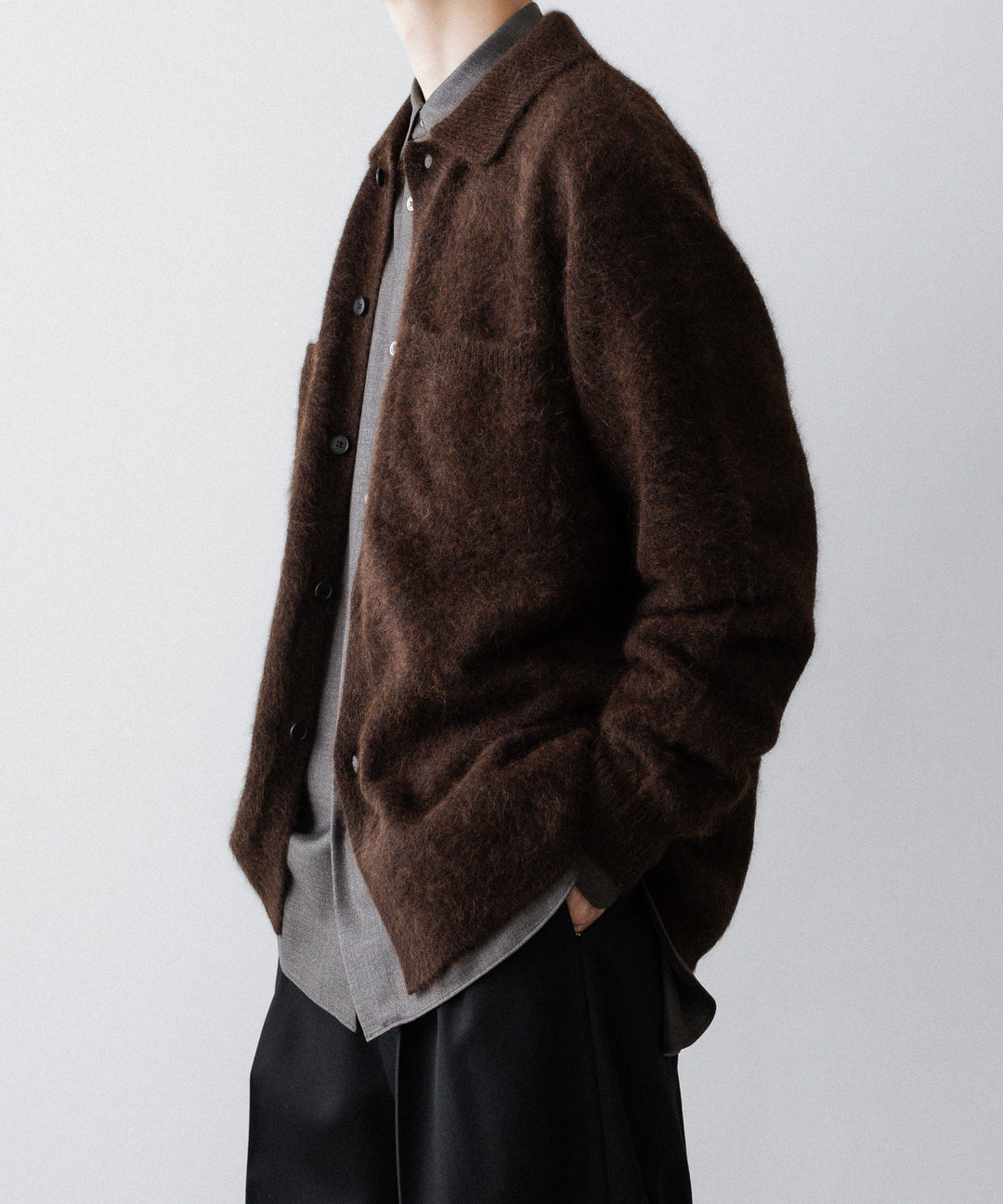 ssstein(シュタイン)のRACOON KNIT SHIRT - DARK BROWNの公式通販サイトsession福岡セレクトショップ
