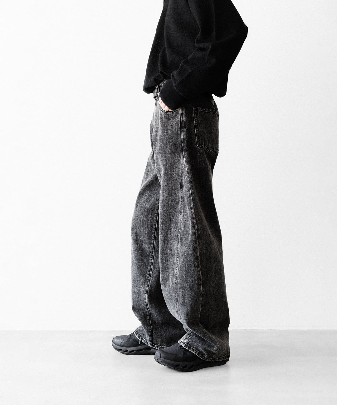 ssstein×UMBRO(シュタイン×アンブロ)のDEFORMATION WIDE DENIM JEANS - BLACKの公式通販サイトsession福岡セレクトショップ