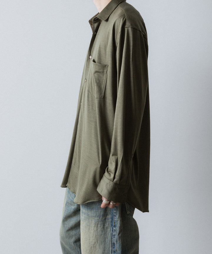 INTÉRIM インテリムのEXTRA FINE MERINO WOOL JERSEY L/S REGULAR COLLAR SHIRTのSAGE公式通販サイトsession福岡セレクトショップ
