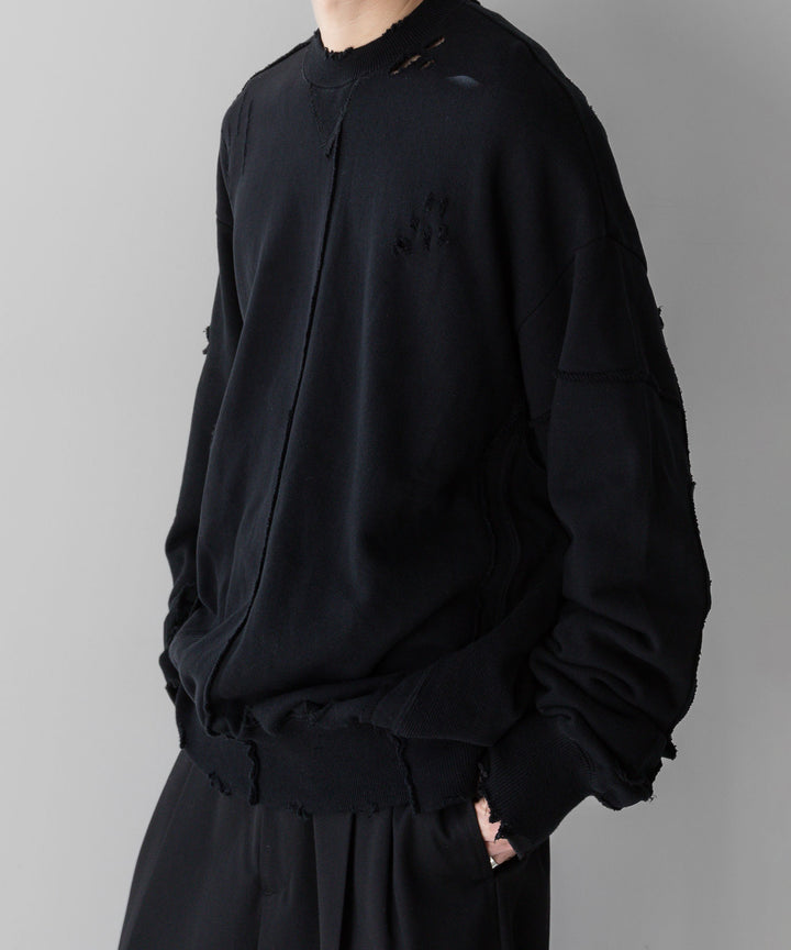 stein(シュタイン)の24SSコレクションOVERSIZED RECONSTRUCTION SWEAT LSのBLACK 公式通販サイトsession福岡セレクトショップ