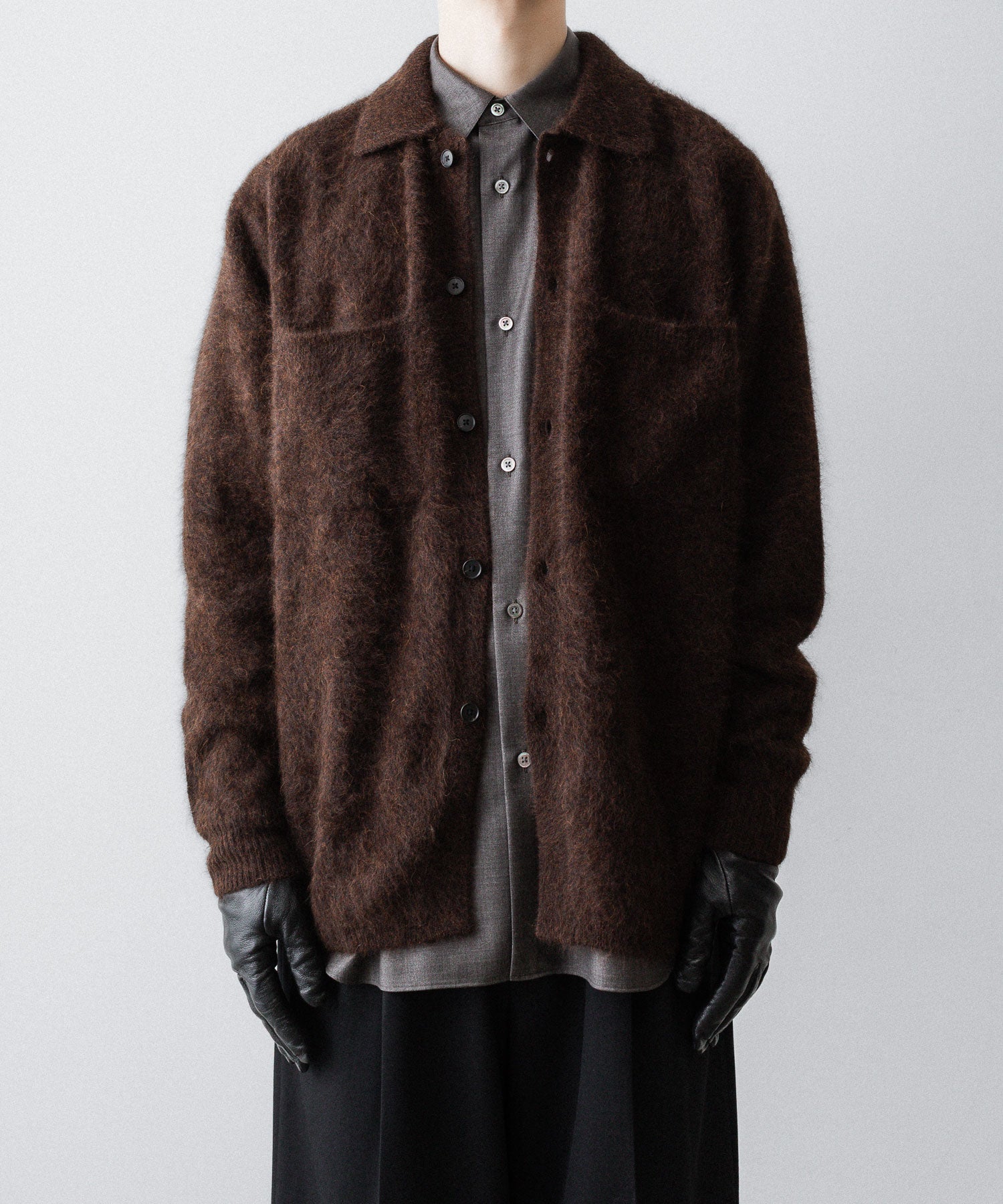 ssstein / シュタイン】RACOON KNIT SHIRT - DARK BROWN | 公式通販 