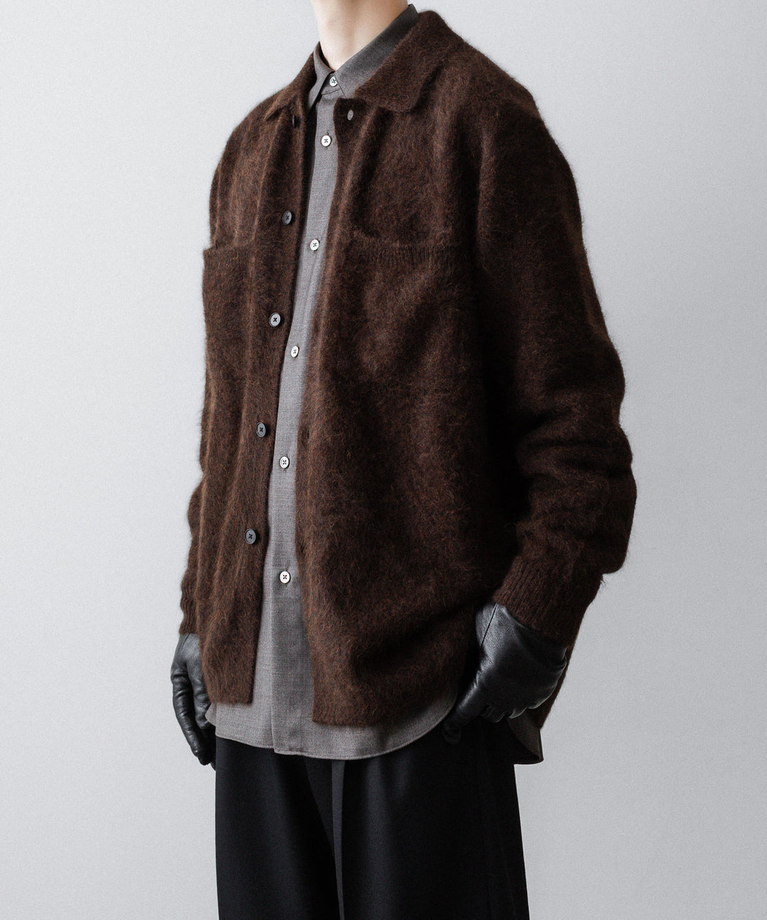 ssstein(シュタイン)のRACOON KNIT SHIRT - DARK BROWNの公式通販サイトsession福岡セレクトショップ
