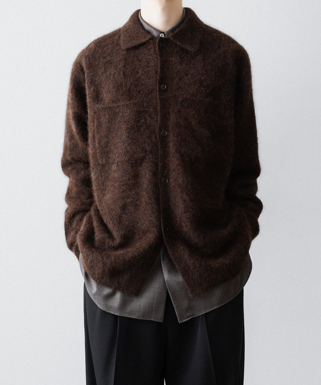 ssstein(シュタイン)のRACOON KNIT SHIRT - DARK BROWNの公式通販サイトsession福岡セレクトショップ