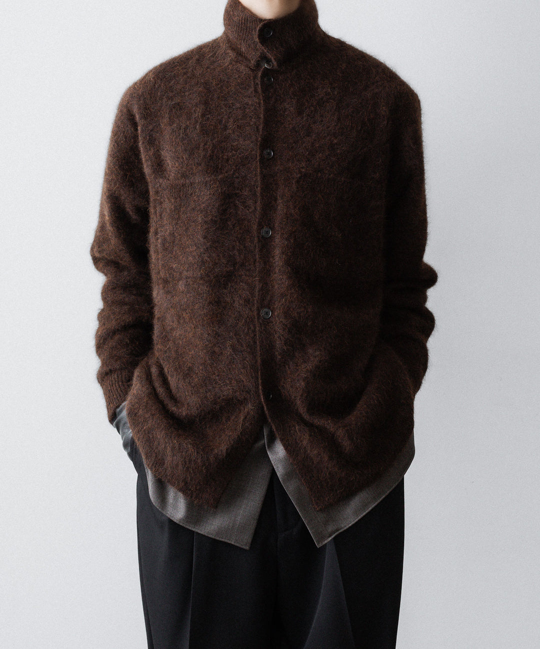 ssstein(シュタイン)のRACOON KNIT SHIRT - DARK BROWNの公式通販サイトsession福岡セレクトショップ