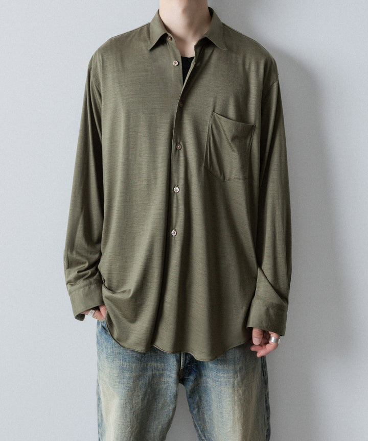 INTÉRIM インテリムのEXTRA FINE MERINO WOOL JERSEY L/S REGULAR COLLAR SHIRTのSAGE公式通販サイトsession福岡セレクトショップ