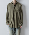 【INTÉRIM】    EXTRA FINE MERINO WOOL JERSEY L/S REGULAR COLLAR SHIRT - SAGE