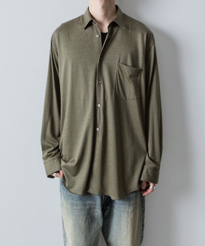 INTÉRIM インテリムのEXTRA FINE MERINO WOOL JERSEY L/S REGULAR COLLAR SHIRTのSAGE公式通販サイトsession福岡セレクトショップ
