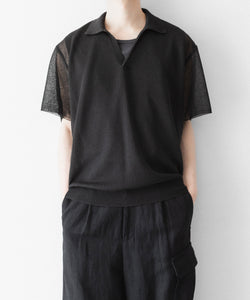ssstein / シュタイン】PE/RAMIE KNIT SS SKIPPER - DARK CHARCOAL