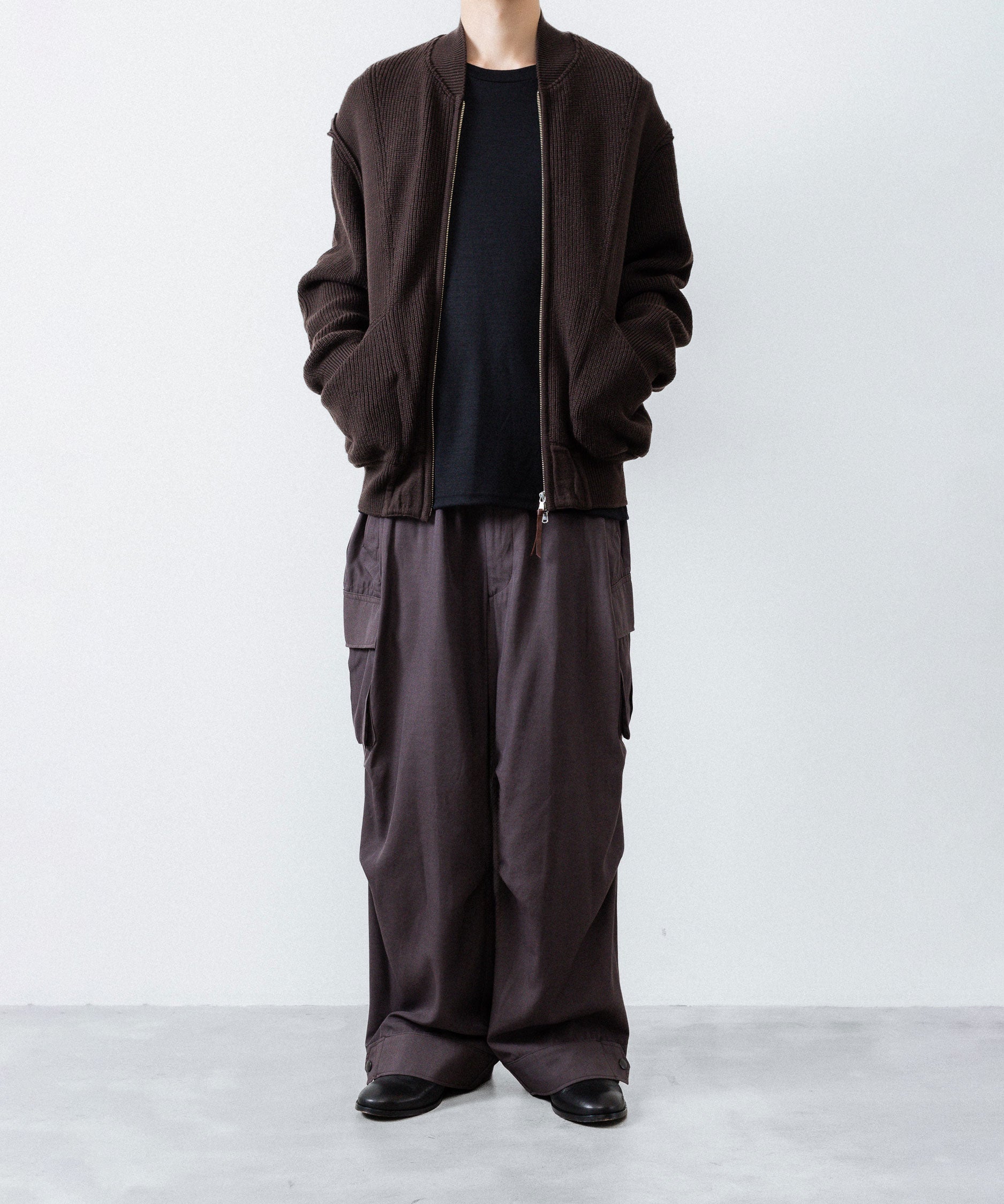 ANTHEM A アンセムエー BULKY WOOL KNIT ZIP BLOUSONのBROWN 公式通販サイトsession福岡セレクトショップ