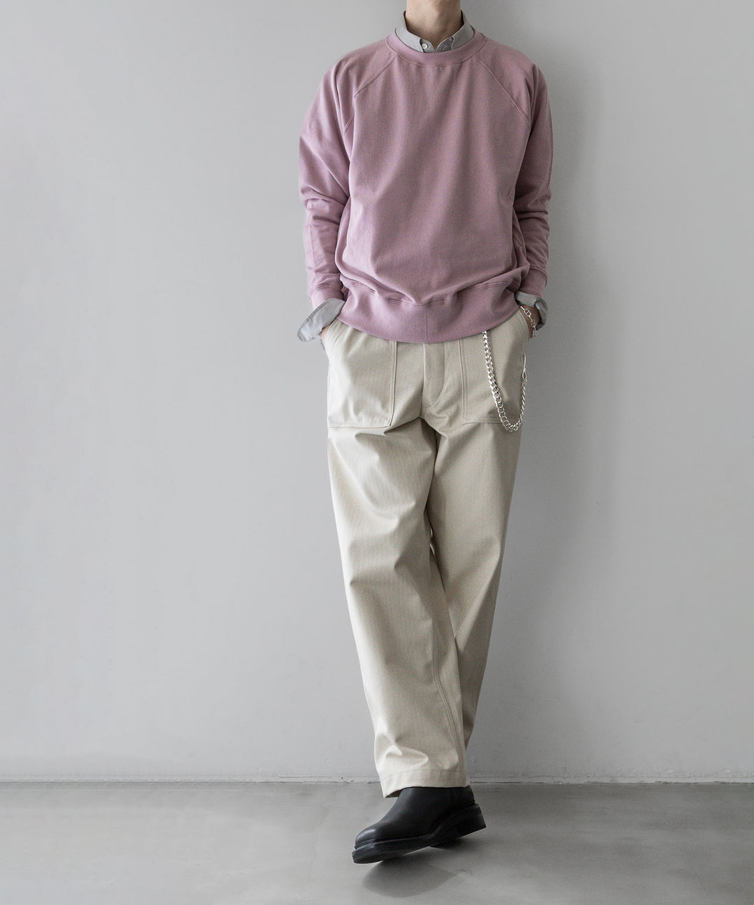 【INTÉRIM】ORGANIC COTTON HBT TWILL BAKER PANTS - IVORY
