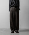 【ssstein】TWIST SEAM WIDE EASY TROUSERS - GREY KHAKI