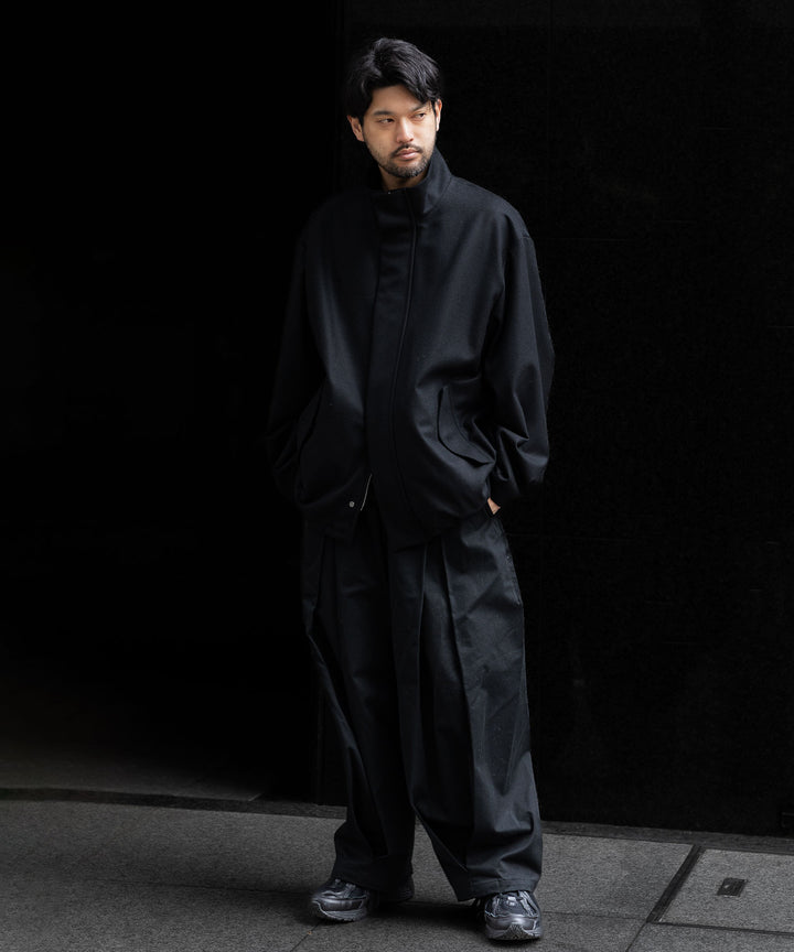 stein(シュタイン)の23AWコレクションMELTON STAND COLLAR ZIP SHORT JACKETのBLACK sessionセッション福岡セレクトショップ 公式通販サイト