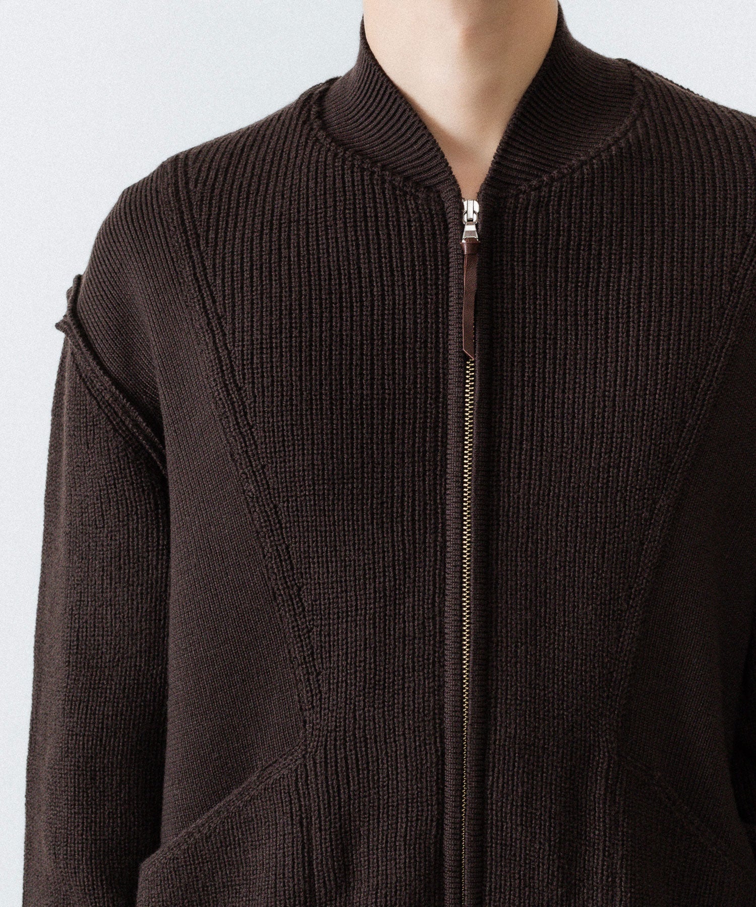 ANTHEM A アンセムエー BULKY WOOL KNIT ZIP BLOUSONのBROWN 公式通販サイトsession福岡セレクトショップ