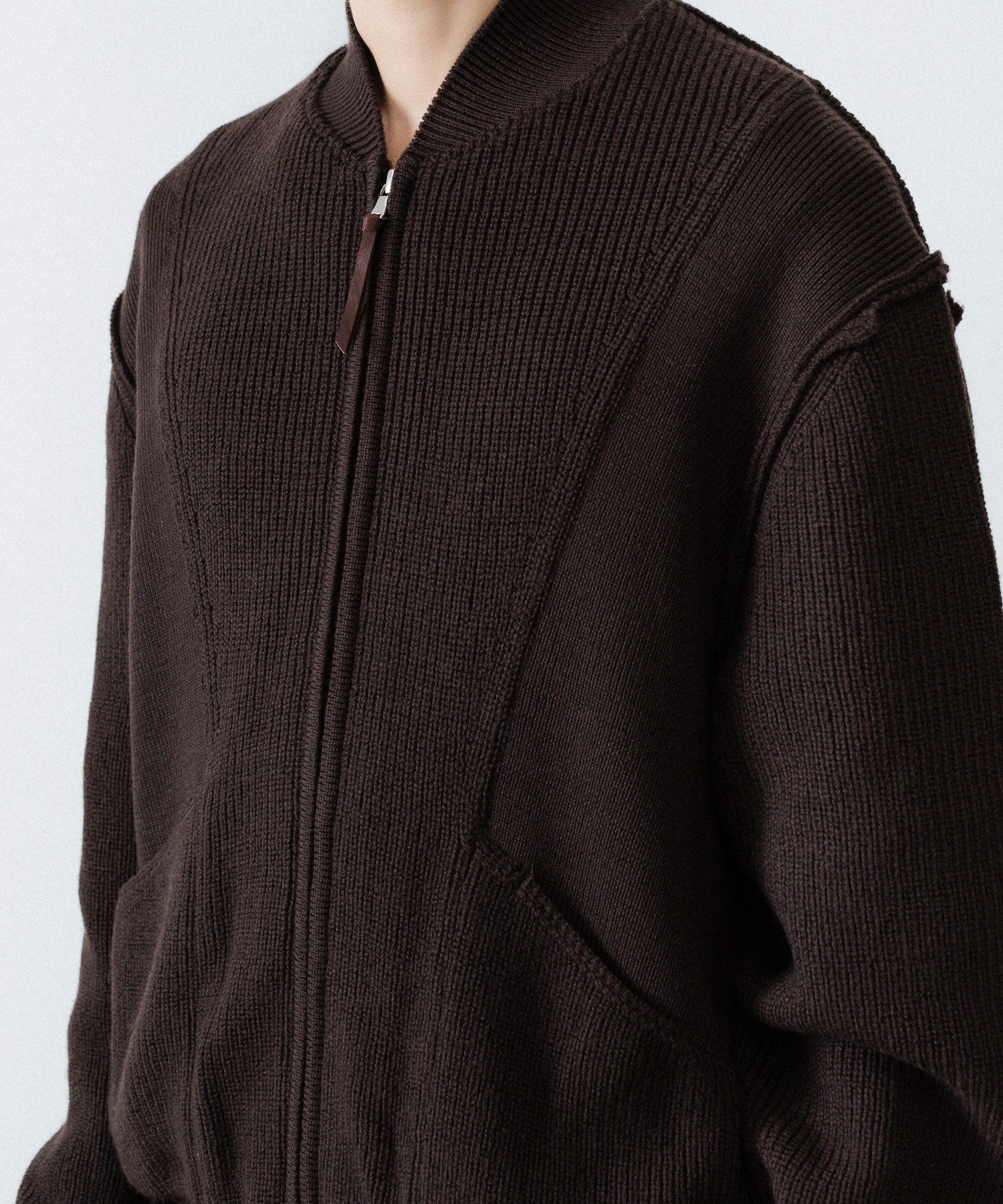 ANTHEM A アンセムエー BULKY WOOL KNIT ZIP BLOUSONのBROWN 公式通販サイトsession福岡セレクトショップ
