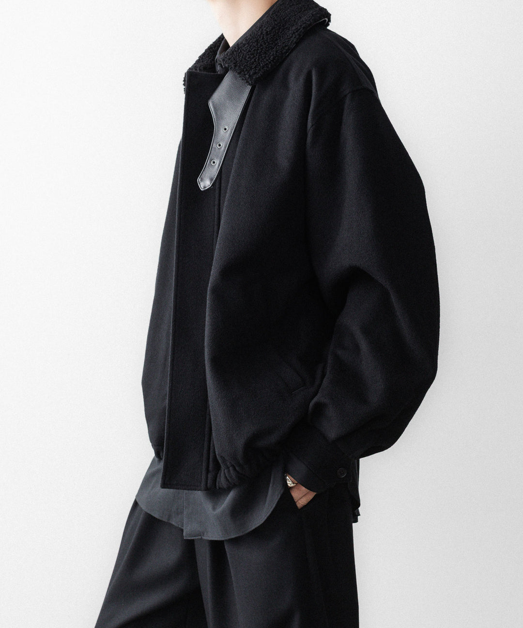 ssstein(シュタイン)のMOUTON COLLAR WOOL CASHMERE PADDED JACKET - BLACKの公式通販サイトsession福岡セレクトショップ