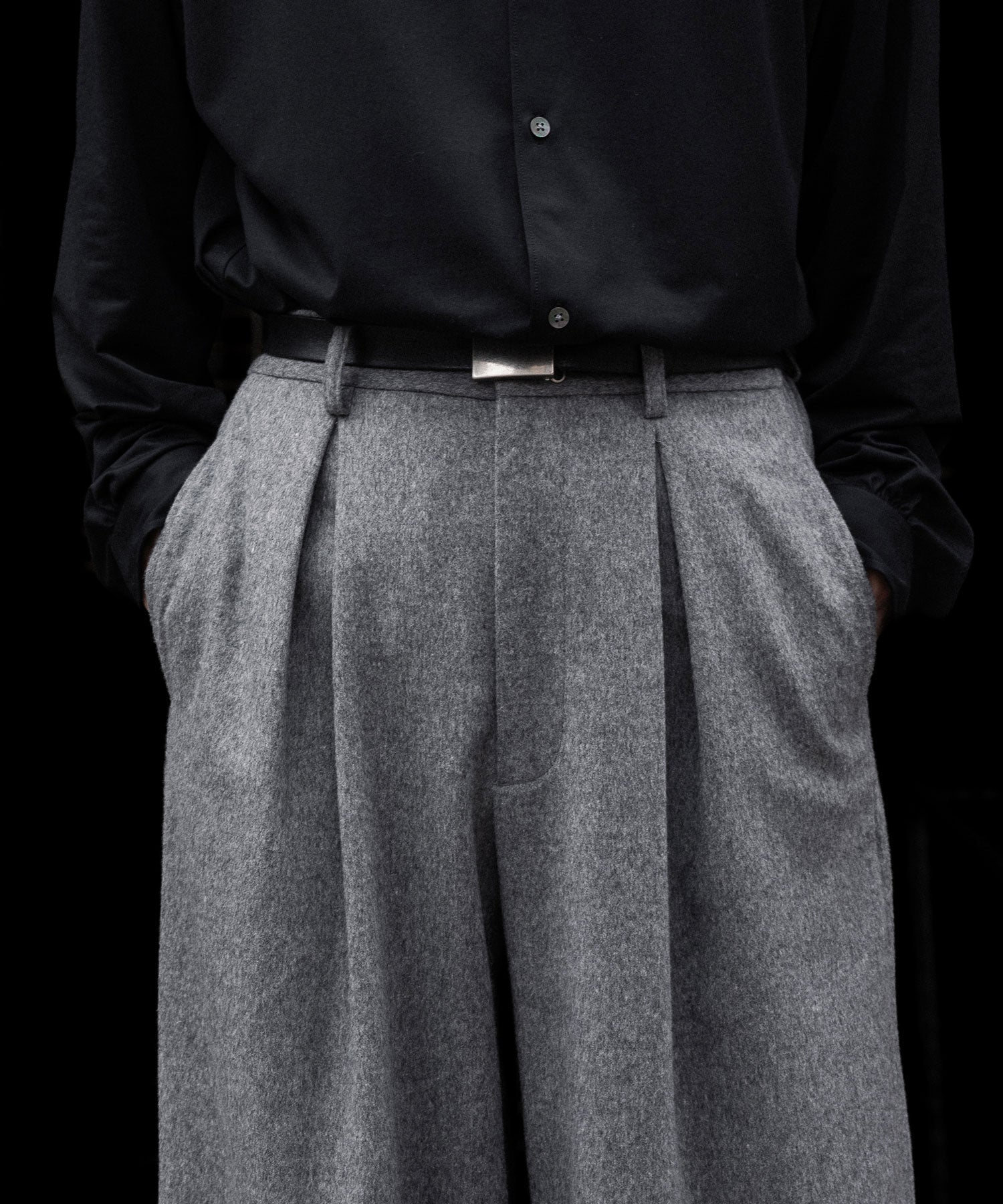 ssstein / シュタイン】W/CA BEAVER EASY WIDE TROUSERS - GREY | 公式