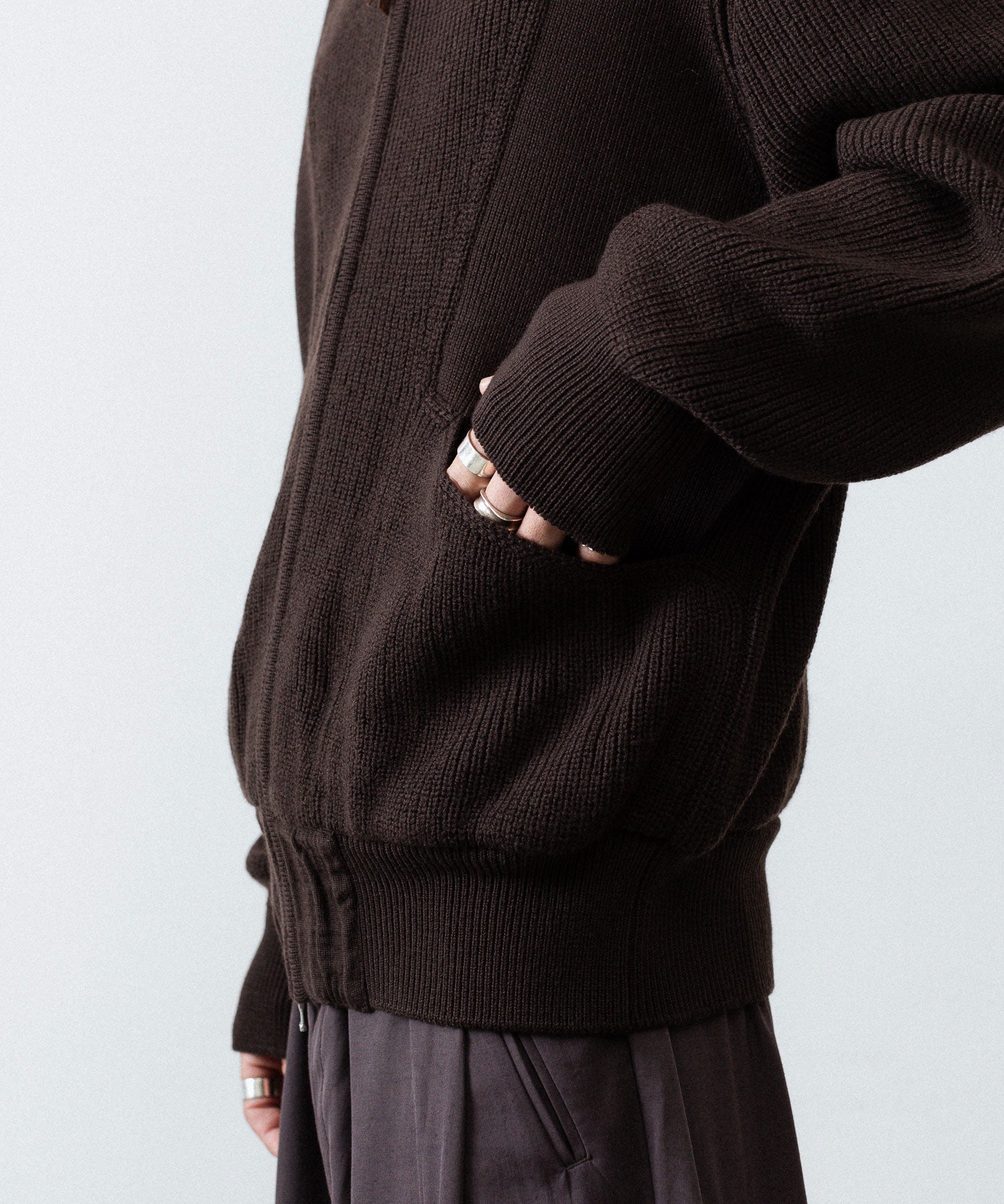 ANTHEM A アンセムエー BULKY WOOL KNIT ZIP BLOUSONのBROWN 公式通販サイトsession福岡セレクトショップ