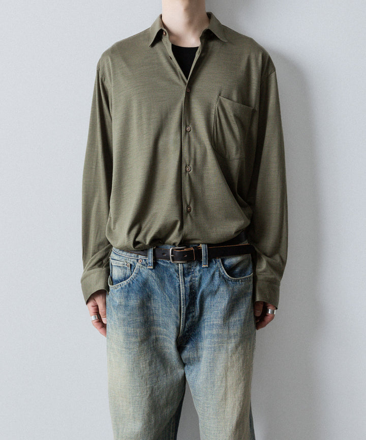 INTÉRIM インテリムのEXTRA FINE MERINO WOOL JERSEY L/S REGULAR COLLAR SHIRTのSAGE公式通販サイトsession福岡セレクトショップ