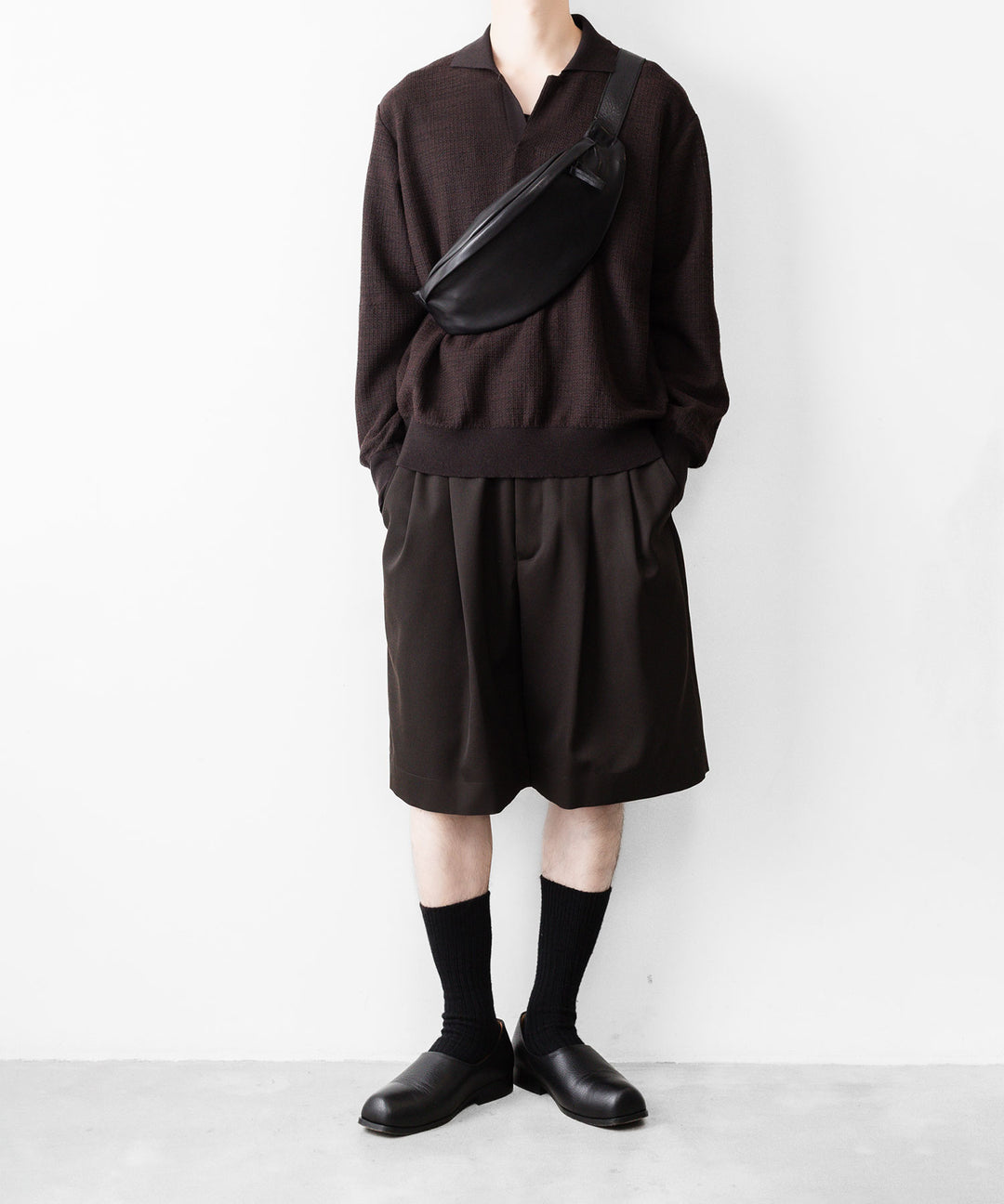 ssstein(シュタイン)のSLUB COTTON KNIT SKIPPER LS - DARK BROWNの公式通販サイトsession福岡セレクトショップ