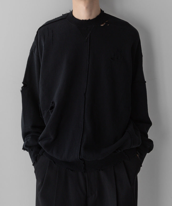 stein(シュタイン)の24SSコレクションOVERSIZED RECONSTRUCTION SWEAT LSのBLACK 公式通販サイトsession福岡セレクトショップ