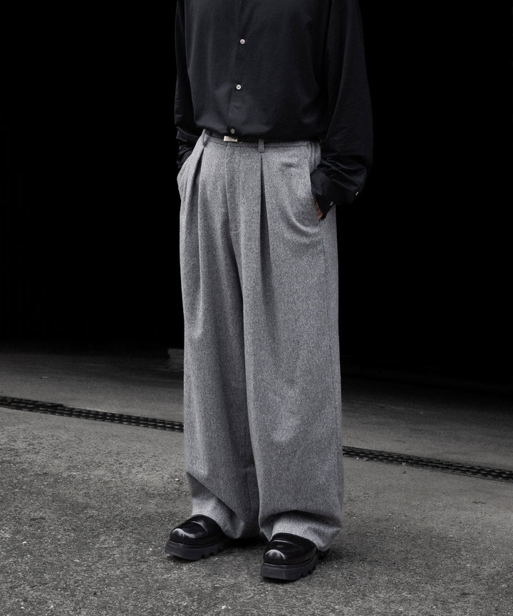 ssstein(シュタイン)のW/CA BEAVER EASY WIDE TROUSERS - GREYの公式通販サイトsession福岡セレクトショップ