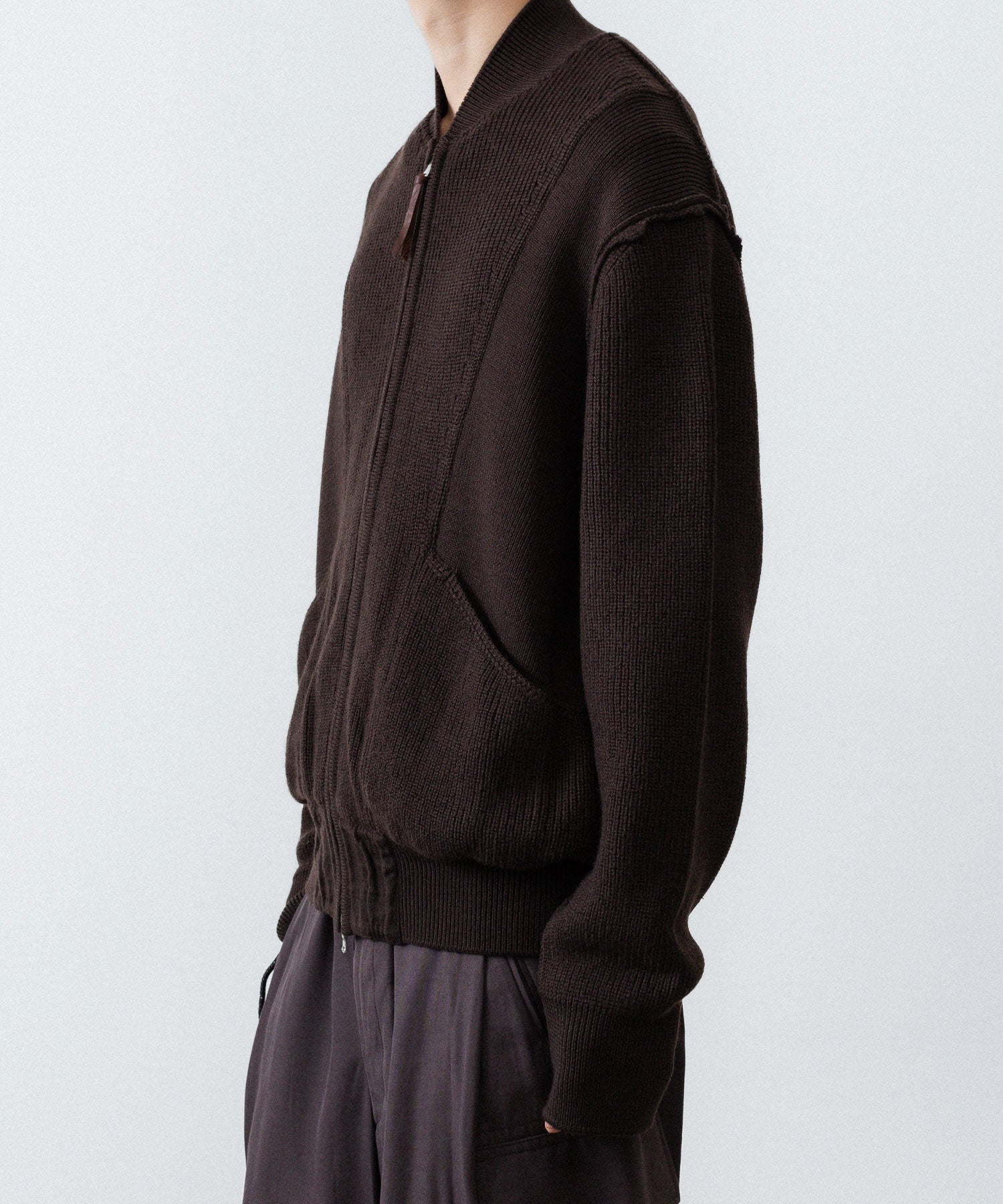 ANTHEM A アンセムエー BULKY WOOL KNIT ZIP BLOUSONのBROWN 公式通販サイトsession福岡セレクトショップ