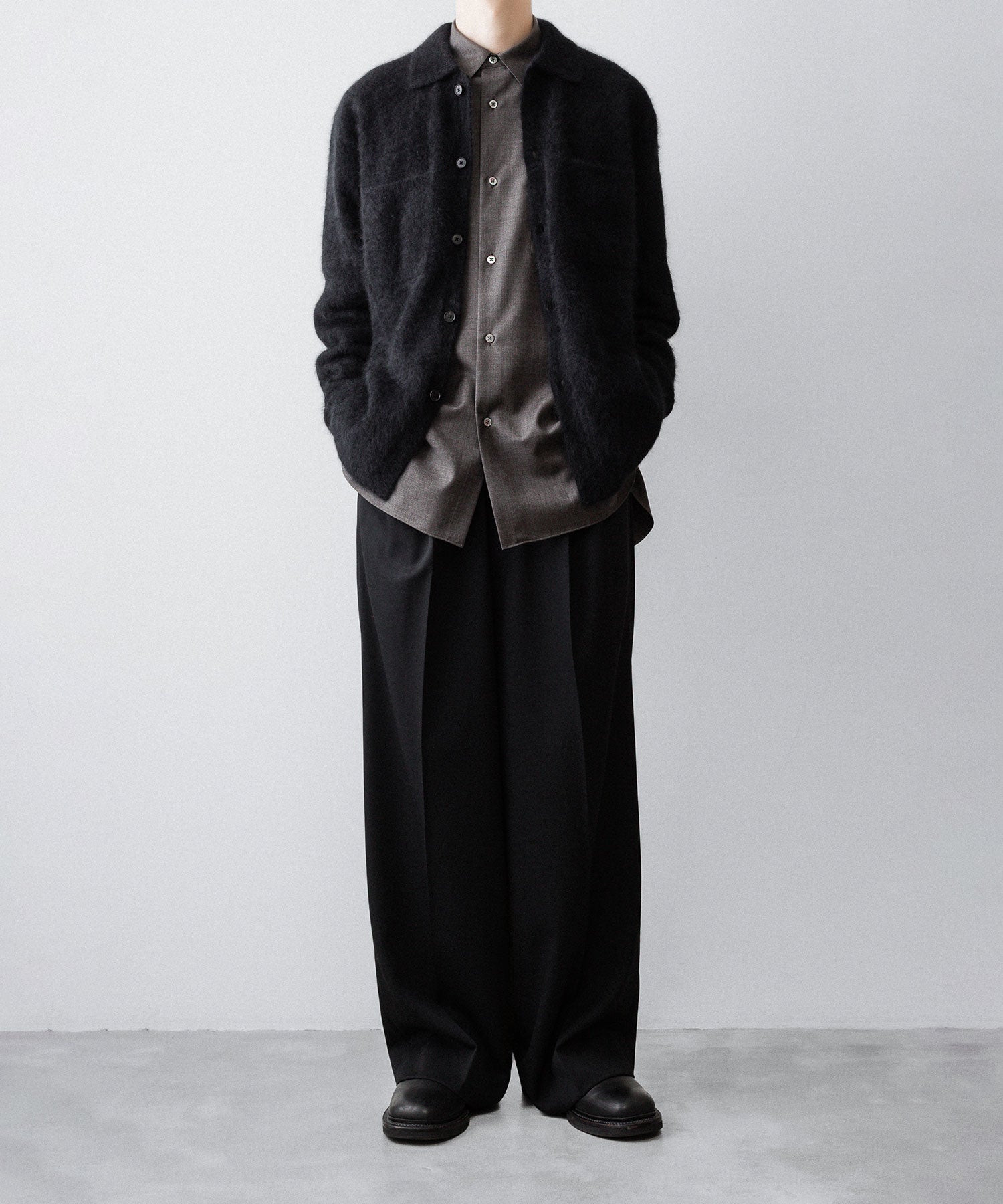 ssstein / シュタイン】LONG WIDE TROUSERS (2/60 WOOL GABARDINE
