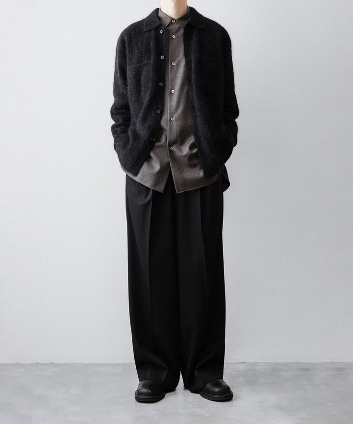 ssstein(シュタイン)のLONG WIDE TROUSERS (2/60 WOOL GABARDINE) - BLACKの公式通販サイトsession福岡セレクトショップ