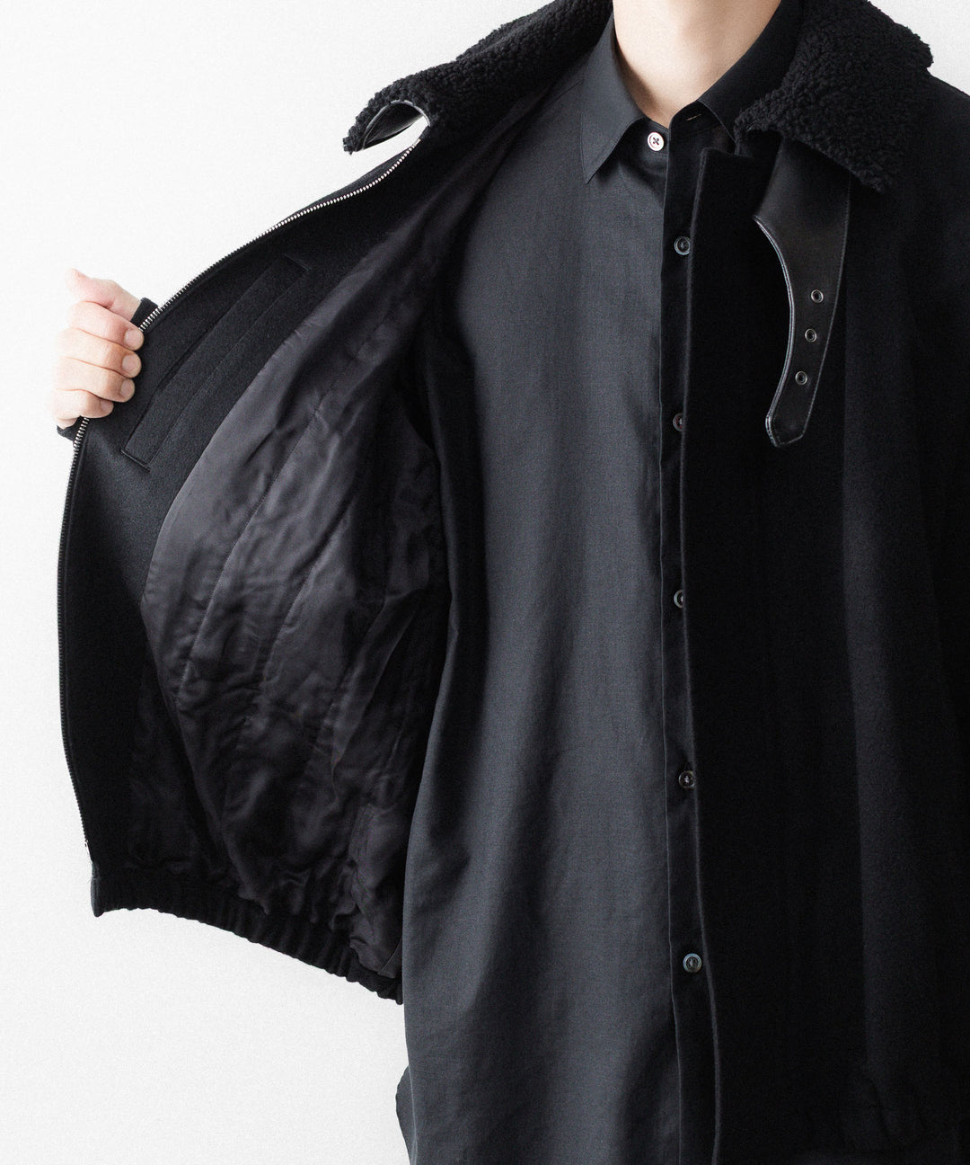 ssstein(シュタイン)のMOUTON COLLAR WOOL CASHMERE PADDED JACKET - BLACKの公式通販サイトsession福岡セレクトショップ