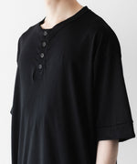 画像をギャラリービューアに読み込む, INTÉRIM - インテリムのEXTRA FINE MERINO WOOL JERSEY HENRY OVER S/S TEEのBLACK公式通販サイトsession福岡セレクトショップ
