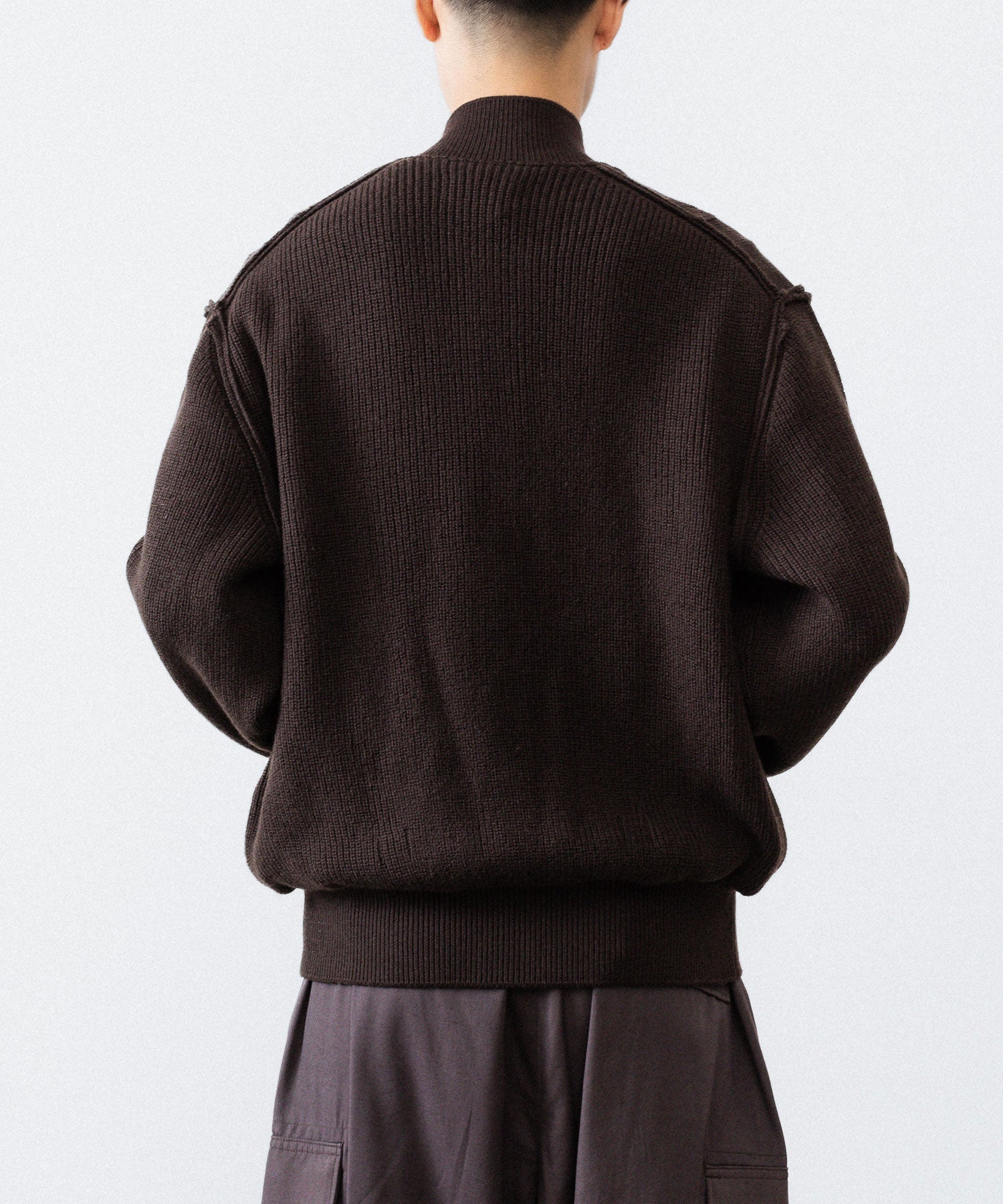 ANTHEM A アンセムエー BULKY WOOL KNIT ZIP BLOUSONのBROWN 公式通販サイトsession福岡セレクトショップ
