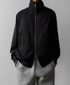 【ssstein】W/SI SATIN ZIP UP SHORT JACKET - BLACK