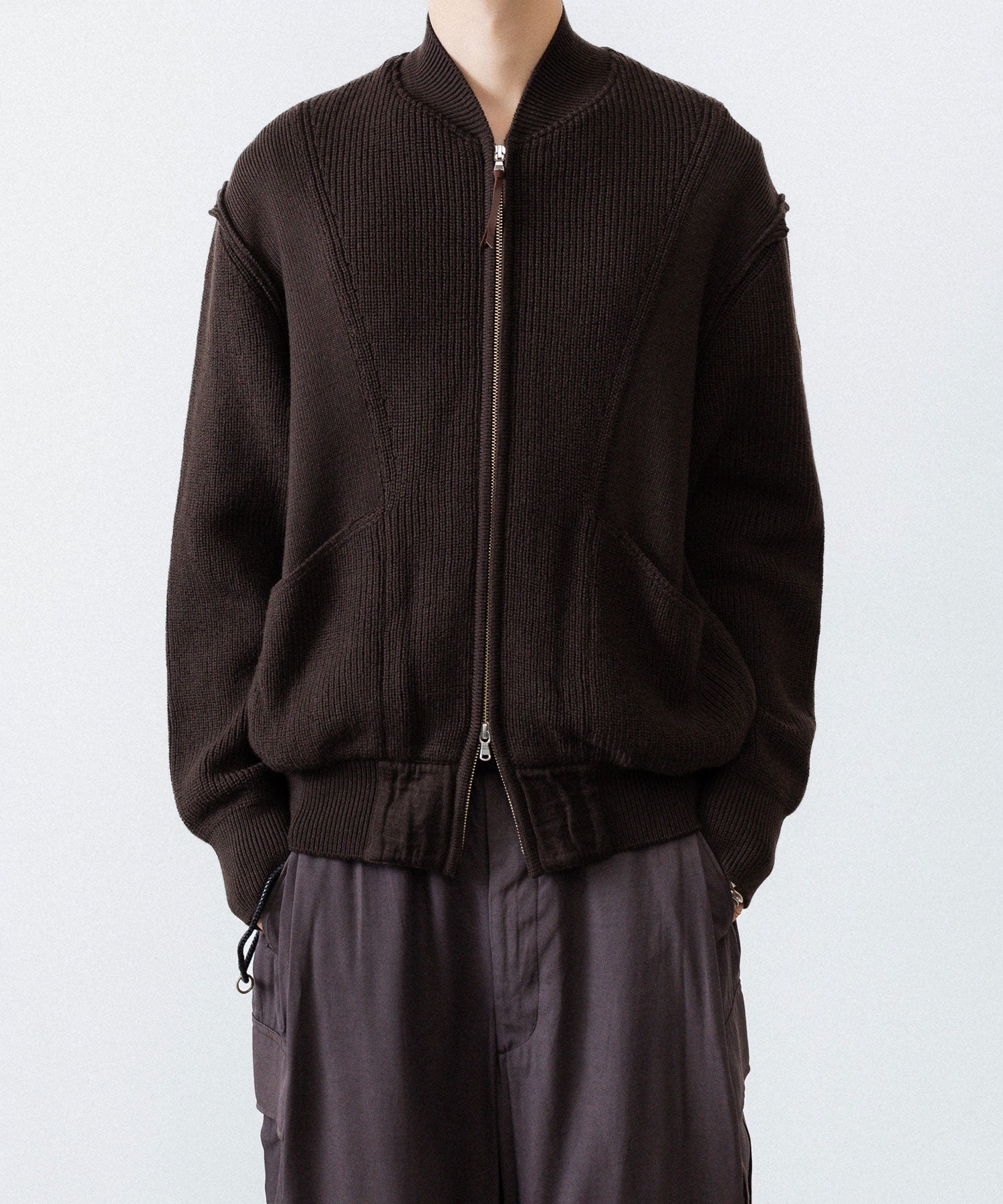 ANTHEM A アンセムエー BULKY WOOL KNIT ZIP BLOUSONのBROWN 公式通販サイトsession福岡セレクトショップ