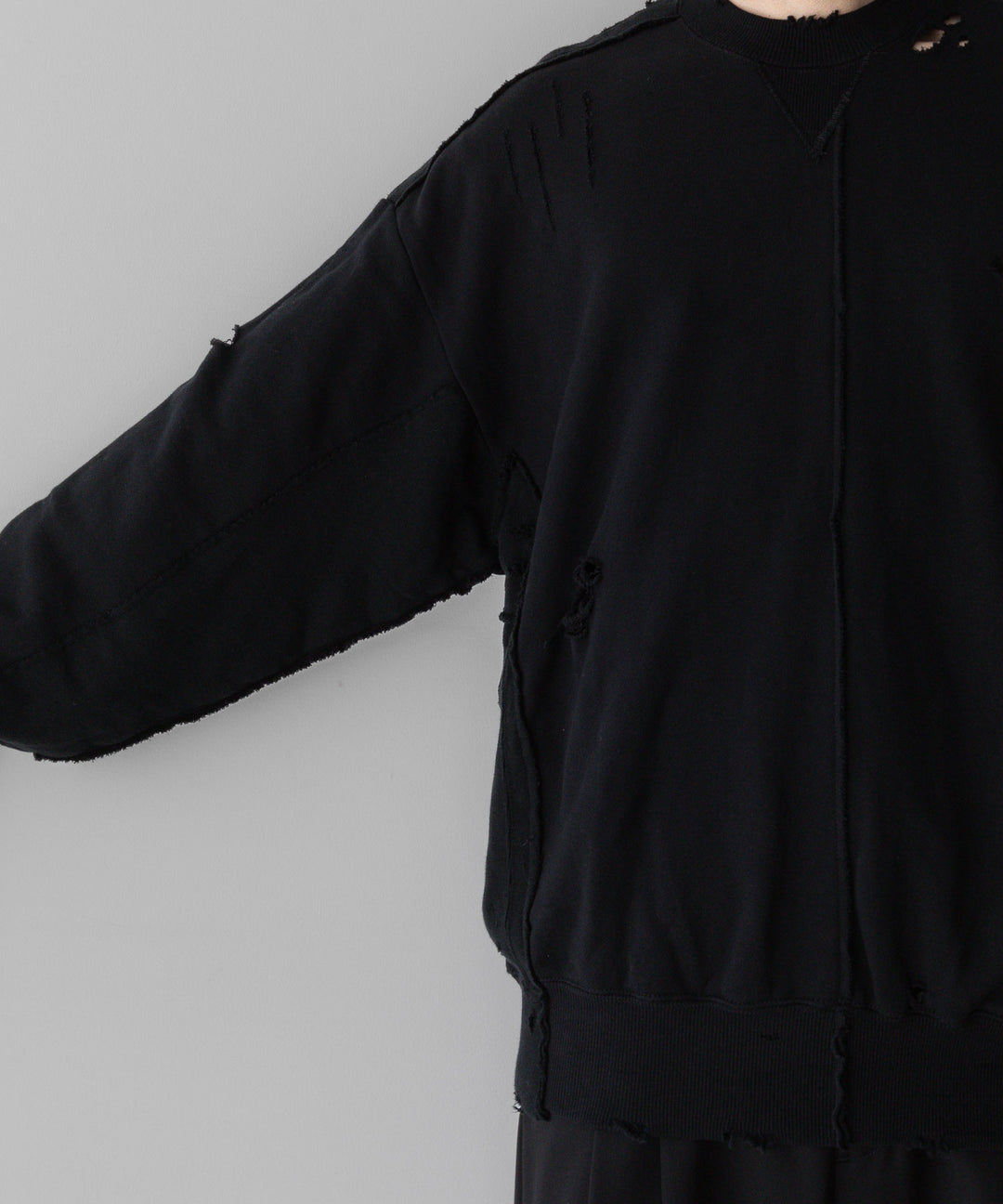 stein(シュタイン)の24SSコレクションOVERSIZED RECONSTRUCTION SWEAT LSのBLACK 公式通販サイトsession福岡セレクトショップ