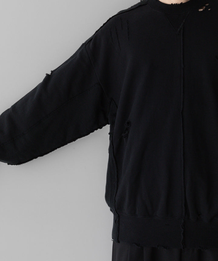 stein(シュタイン)の24SSコレクションOVERSIZED RECONSTRUCTION SWEAT LSのBLACK 公式通販サイトsession福岡セレクトショップ