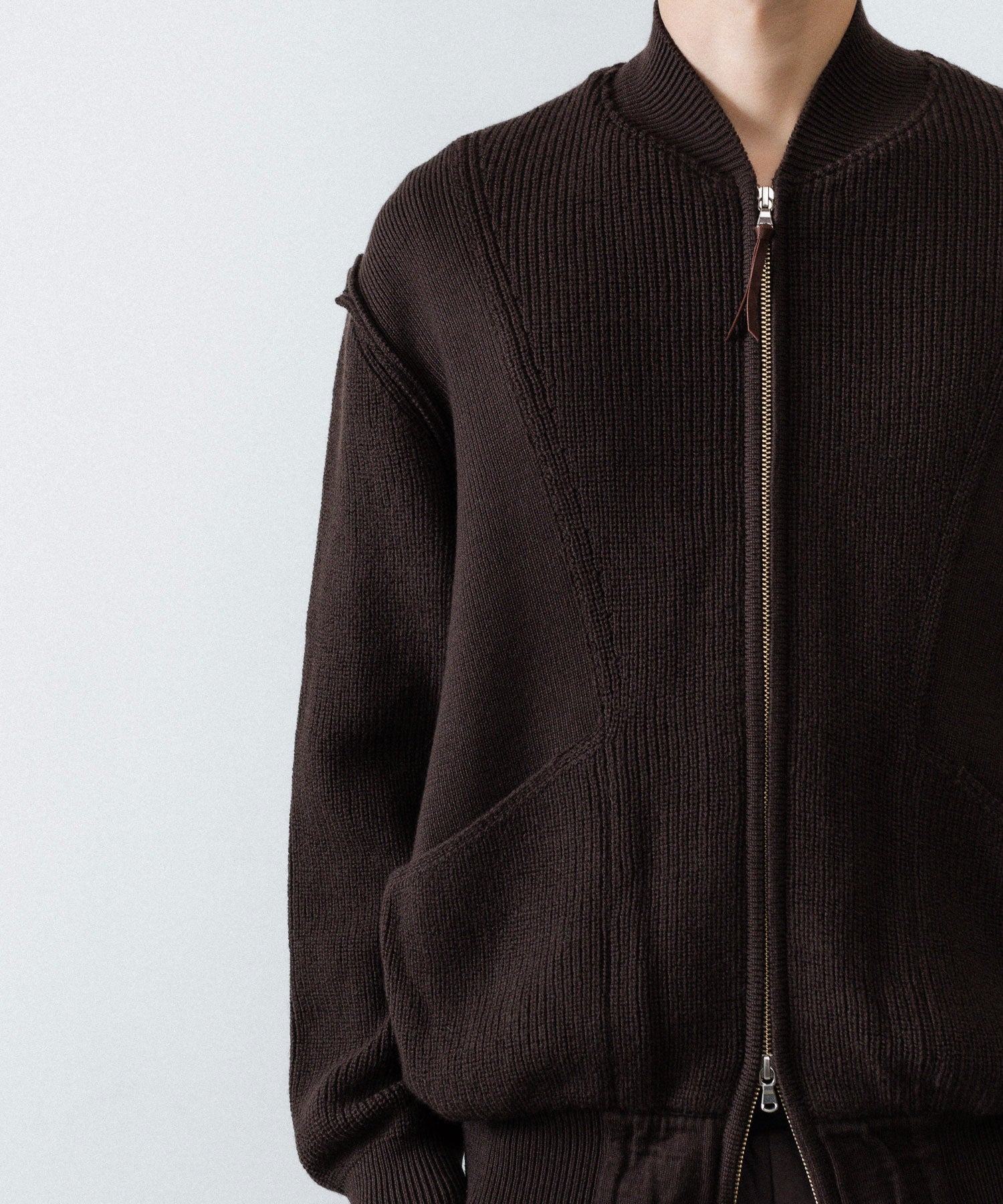 ANTHEM A アンセムエー BULKY WOOL KNIT ZIP BLOUSONのBROWN 公式通販サイトsession福岡セレクトショップ