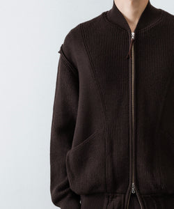 ANTHEM A / アンセムエー】BULKY WOOL KNIT ZIP BLOUSON - BROWN