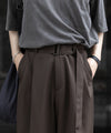【stein】BELTED WIDE STRAIGHT TROUSERS - MILITARY KHAKI