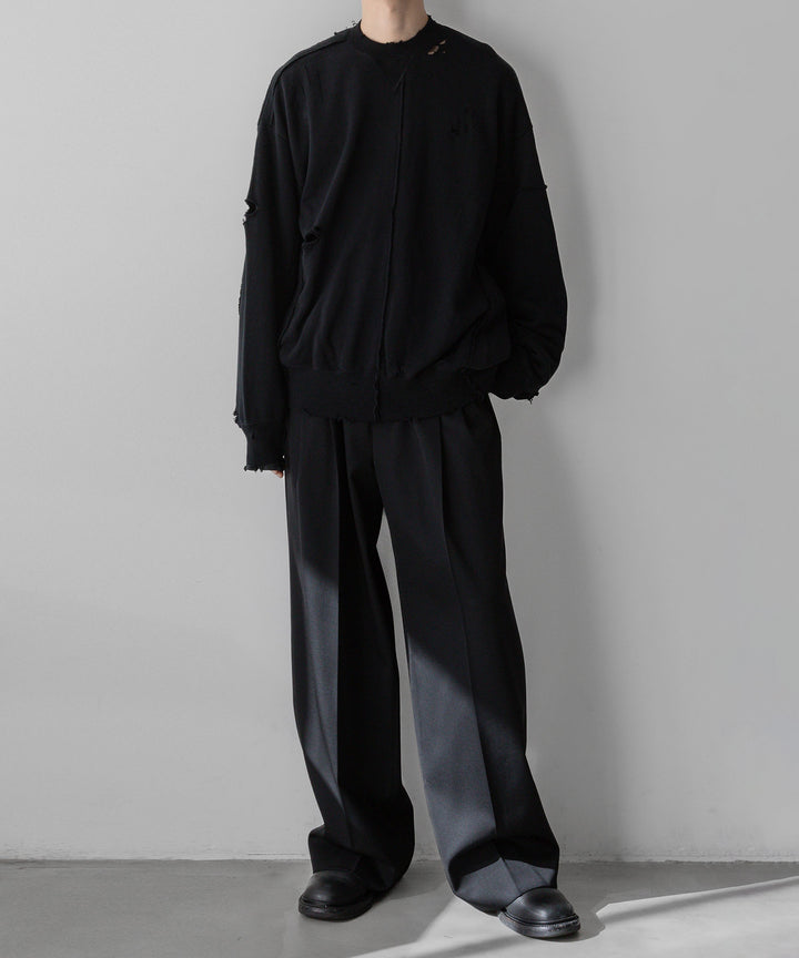 stein(シュタイン)の24SSコレクションOVERSIZED RECONSTRUCTION SWEAT LSのBLACK 公式通販サイトsession福岡セレクトショップ