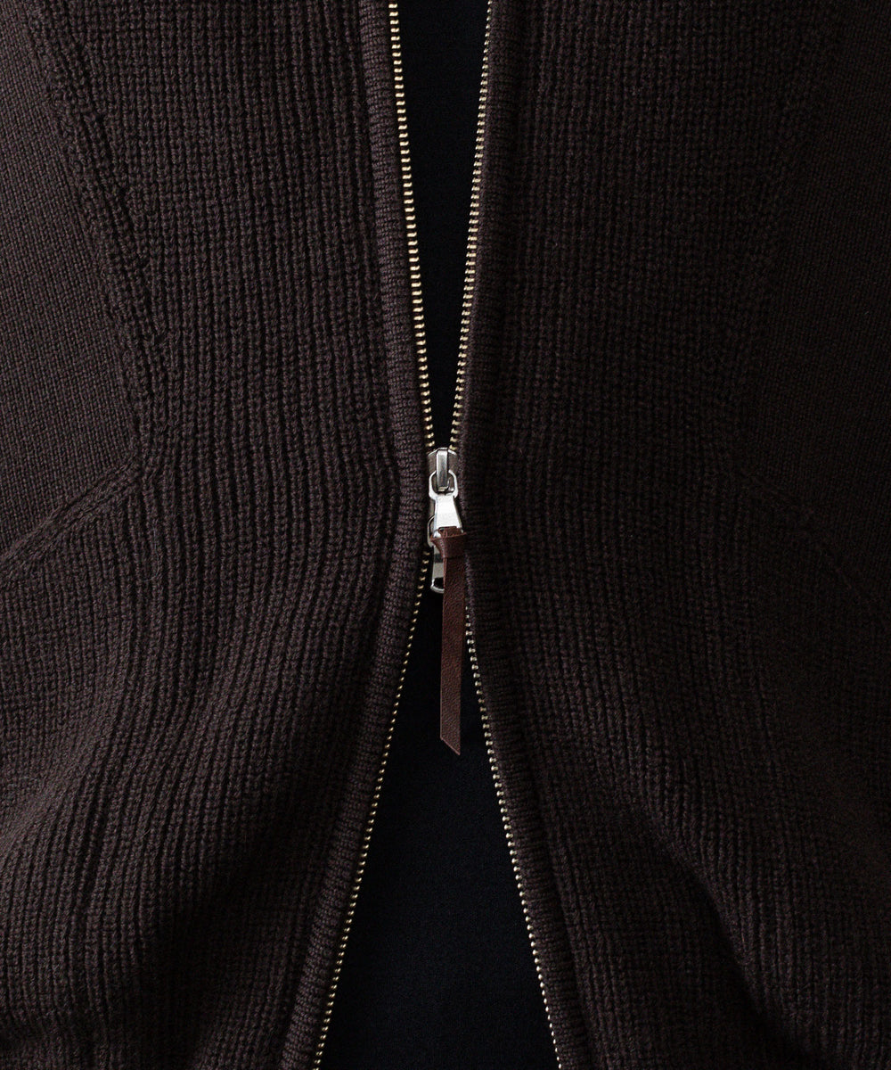 ANTHEM A アンセムエー BULKY WOOL KNIT ZIP BLOUSONのBROWN 公式通販サイトsession福岡セレクトショップ