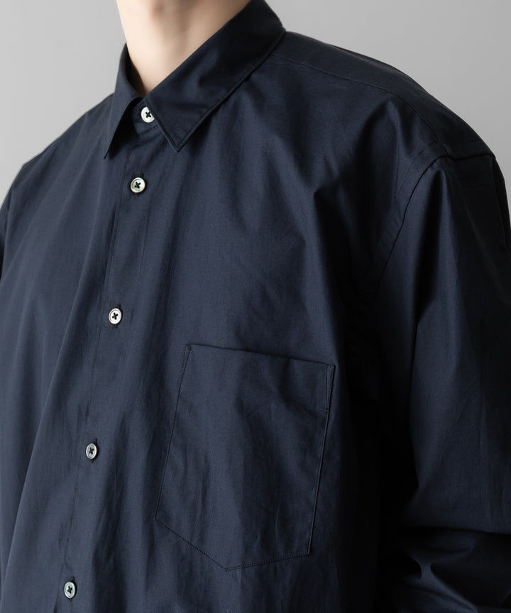 INTÉRIM(インテリム)のVINTAGE COTTON POPLIN L/S REGULAR COLLAR SHIRT - D.BLUEの公式通販サイトsession福岡セレクトショップ
