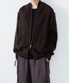 【ANTHEM A】BULKY WOOL KNIT ZIP BLOUSON - BROWN