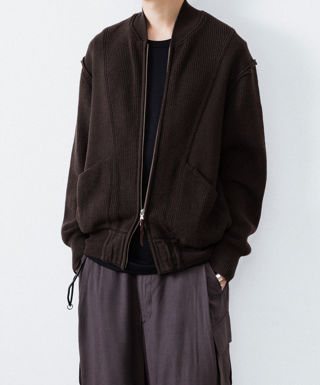 ANTHEM A アンセムエー BULKY WOOL KNIT ZIP BLOUSONのBROWN 公式通販サイトsession福岡セレクトショップ