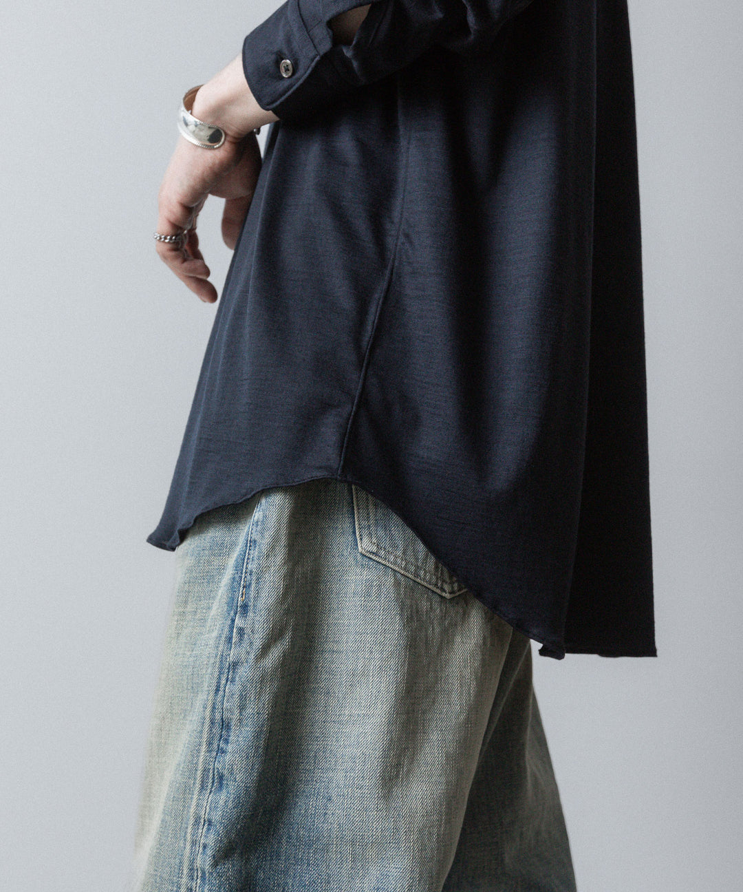 INTÉRIM インテリムのEXTRA FINE MERINO WOOL JERSEY L/S REGULAR COLLAR SHIRTのD.NAVY公式通販サイトsession福岡セレクトショップ