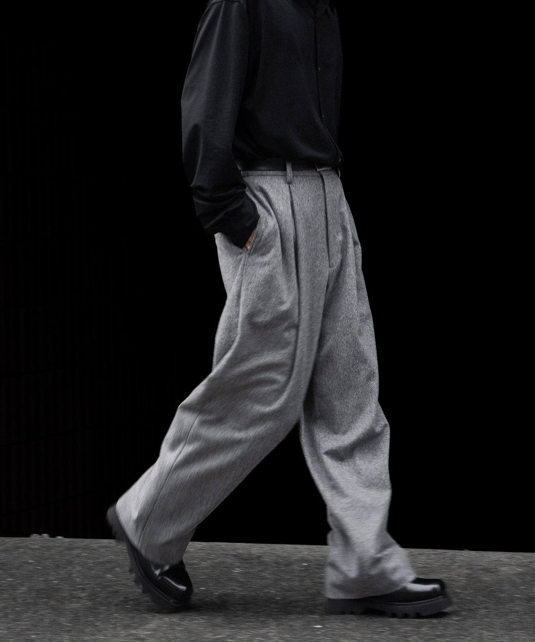 ssstein(シュタイン)のW/CA BEAVER EASY WIDE TROUSERS - GREYの公式通販サイトsession福岡セレクトショップ
